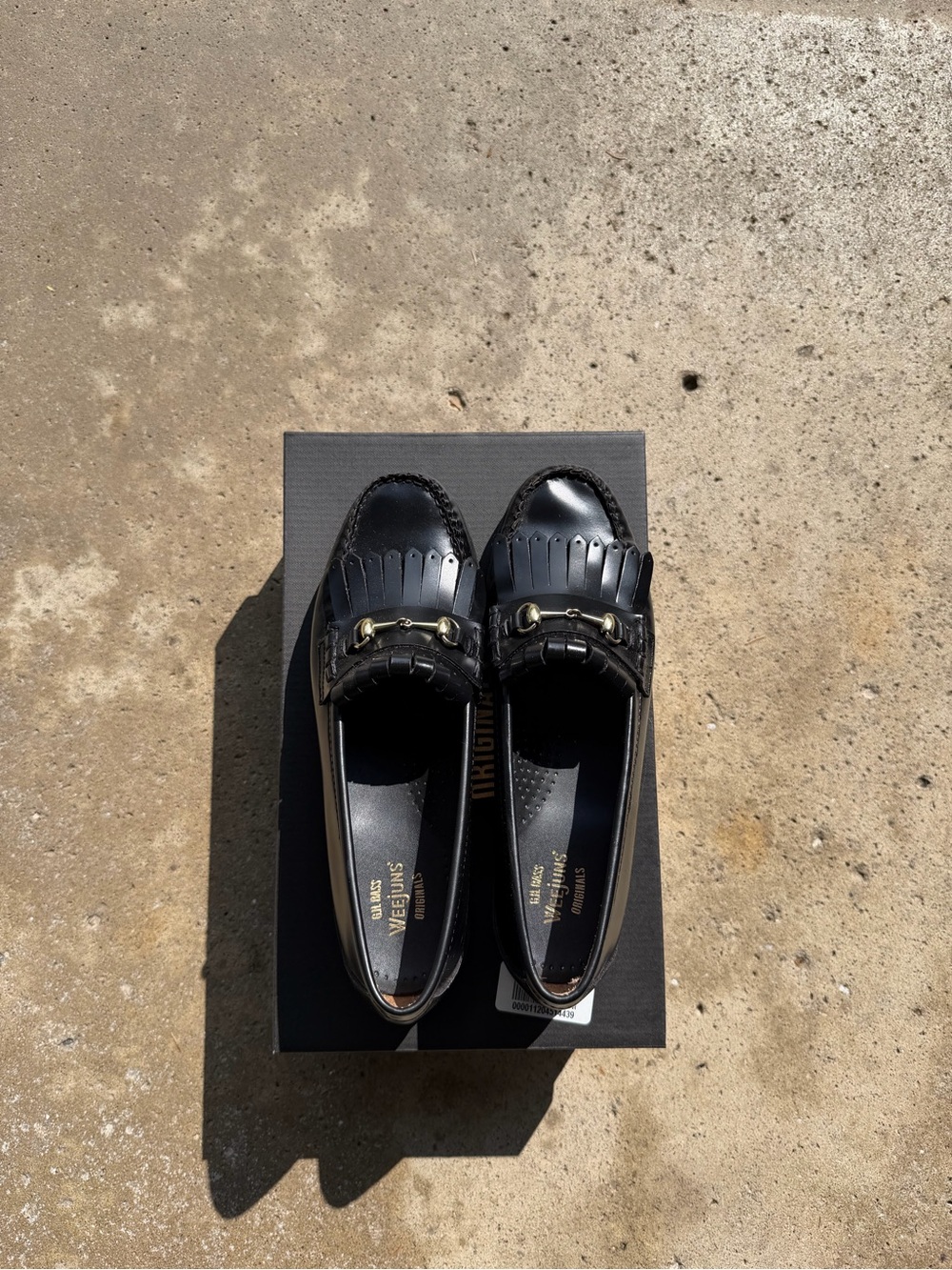 Black Leather Kiltie Moccasin Loafers - women’s